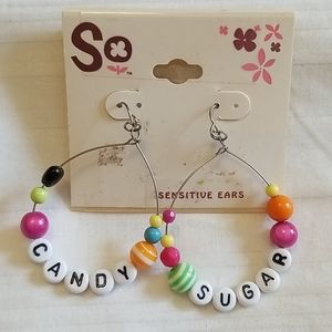New Candy Sugar Bead Dangly Earrings